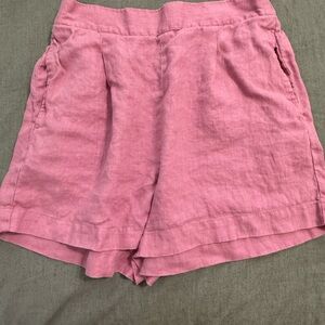 Madewell High Waist Pink Linen Shorts